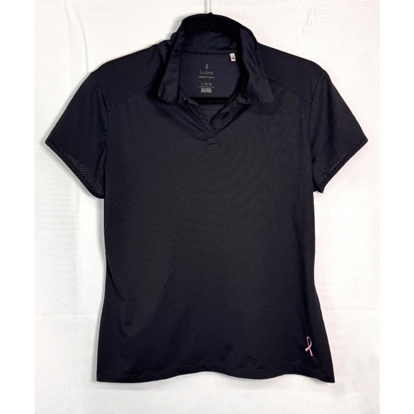 Nancy Lopez Golf Tops - Lopez Desert Dry Women's Performance Polo Shirt Gray Size L